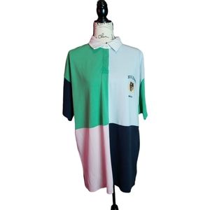 BDG Urban Outfitters Crest Spliced Oversized Polo Shirt Size M